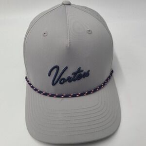 Vortex Golf Hat Snapback Gray Blue Red Rope Laser Cut Mesh Performance Script